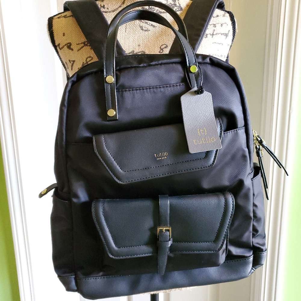 NWT Tutilo Black Backpack Purse